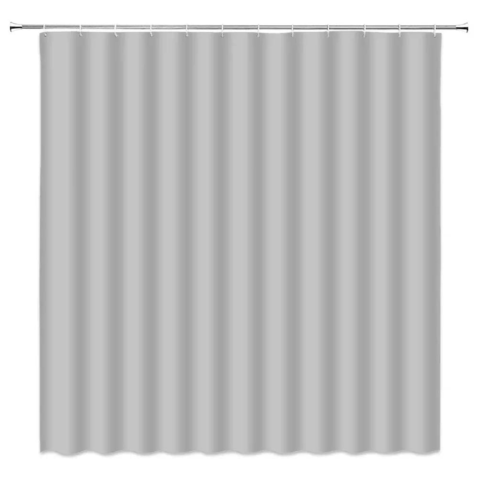 18meng Art Grey Shower Curtain 180 x 180 cm Waterproof Mould Proof Resistant Polyester Fabric Bathroom Curtain with 12 Hooks Washable Weighted Shower Curtains for Bath Tub Shower Stall