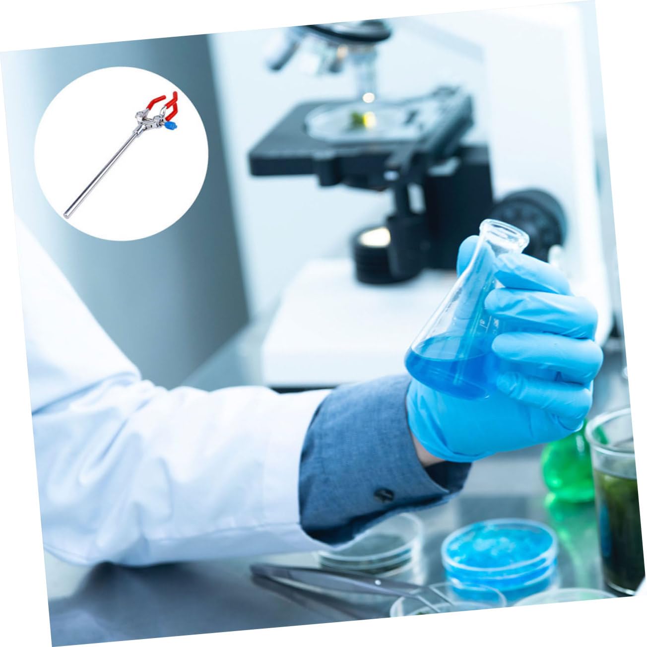 OUNONA 4stücke Edelstahl Prong Verstellbare Laborzange Für Erlenmeyerkolben Becherglas Und Reagenzglas Robuste Und Zuverlässige Klemmen Für Wissenschaftliche Anwendungen
