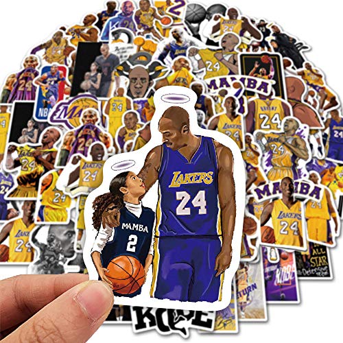 50 PCS Basketball Star Kobe Stickers Durable Small Decal Trendy Vinyl Stickers for Laptop,Water Bottles, Suitcase, Car or Any Flat Surface - Thumbnail 7