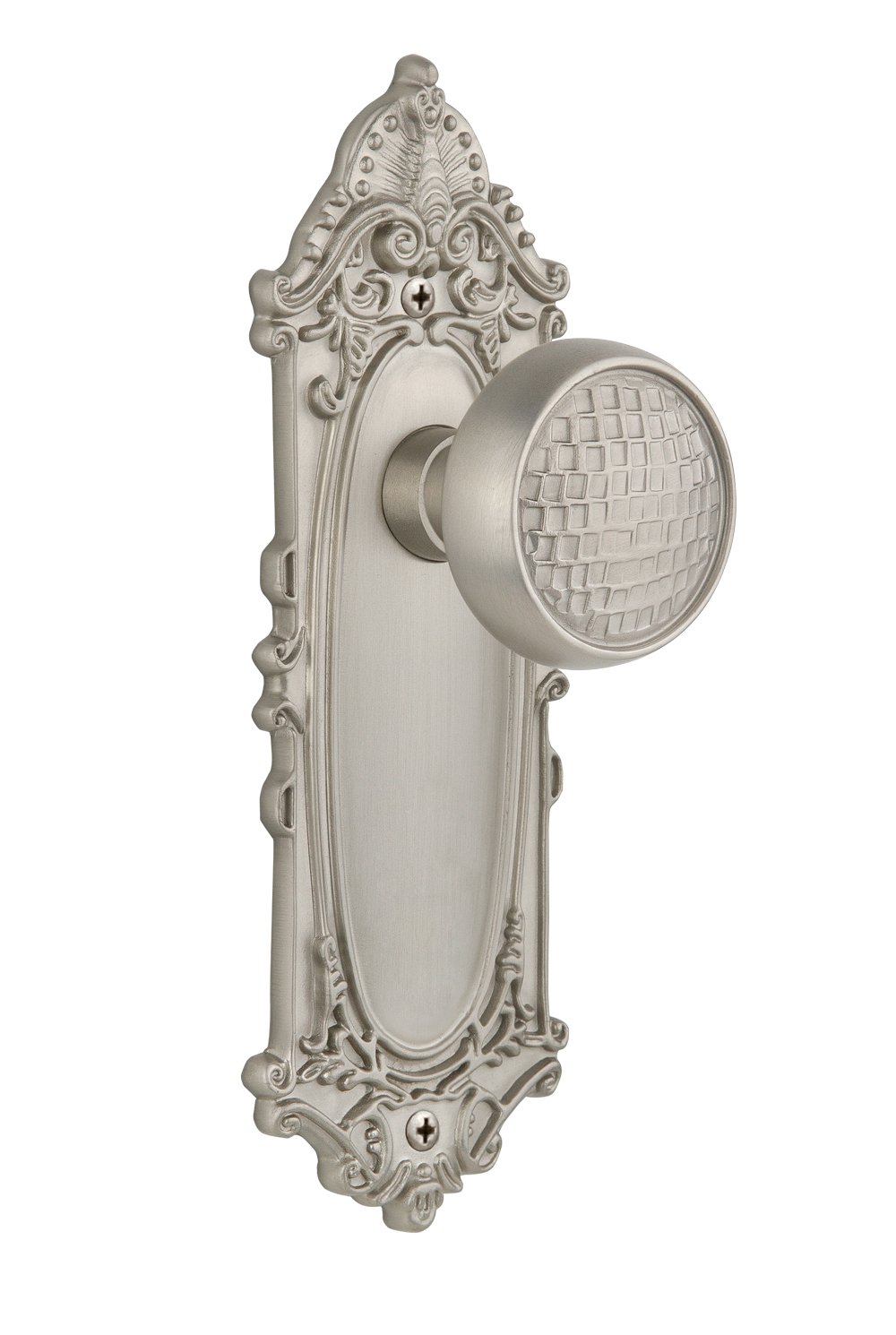 Nostalgic WarehouseVictorian Plate with Craftsman Knob, Passage - 2.75", Satin Nickel