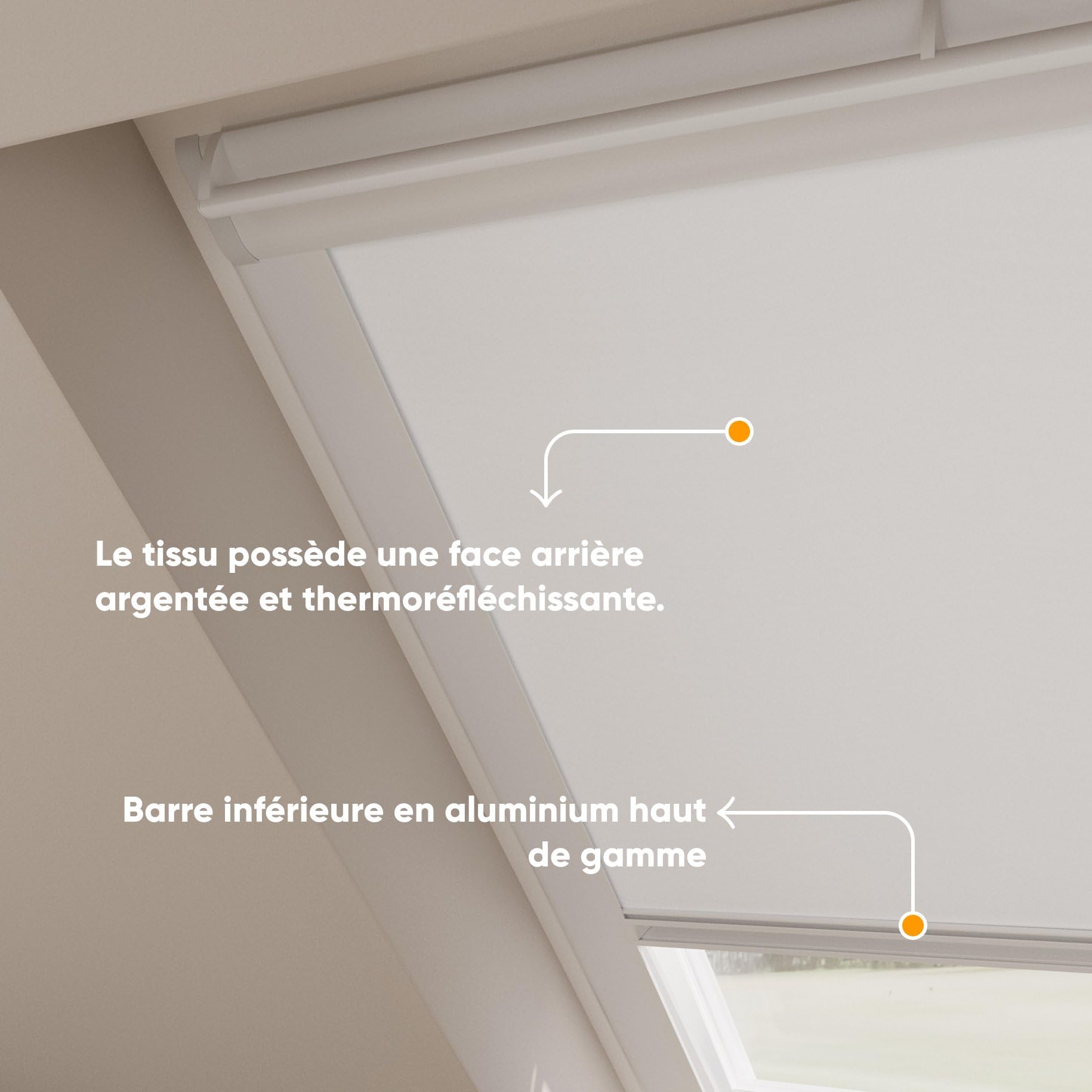 DTCH® Store de fenêtre de Toit - Occultant - Blanc - Compatible avec Velux: CK01