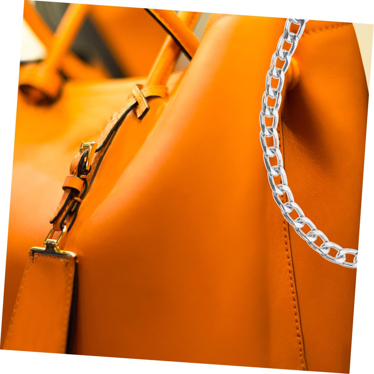 NOLITOY 8 Piezas Cadena de Reemplazo para Bolso, Cadena de Hierro Plana con Hebillas Metálicas, Compatible con Diferentes Estilos de Bolsos