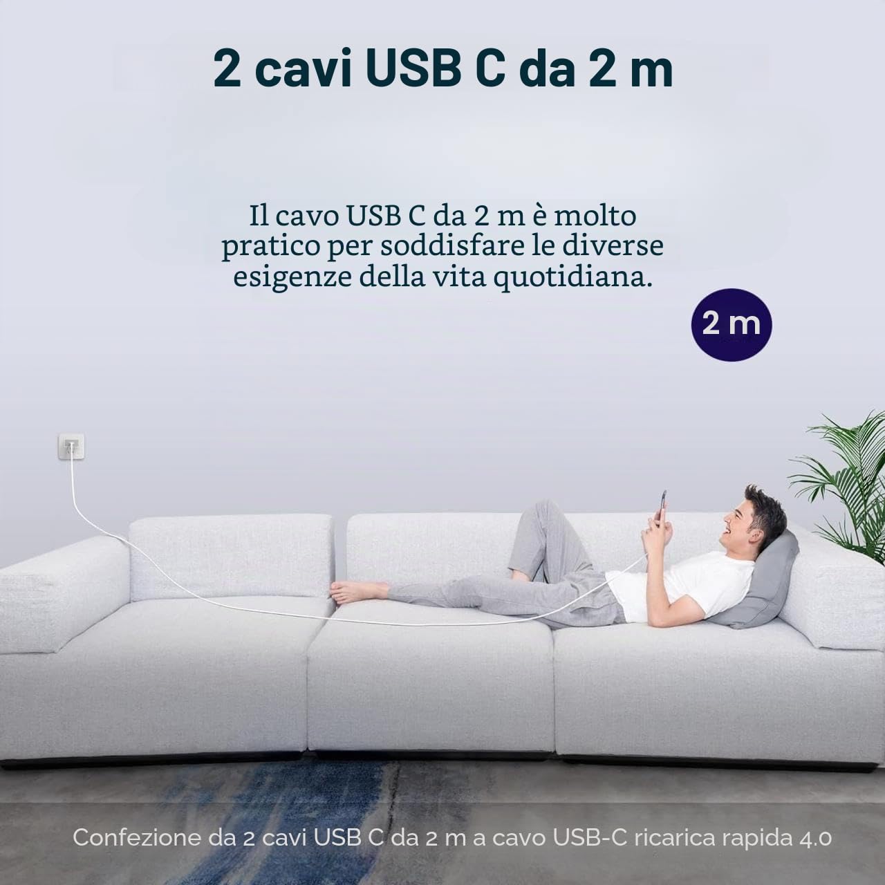 Cavo USB C to USB C 60W 4.0 Rapida Ricarica per iPhone 17 16 Pro Max, Samsung Galaxy S26/S25/S24, iPad Pro Air Mini MacBook