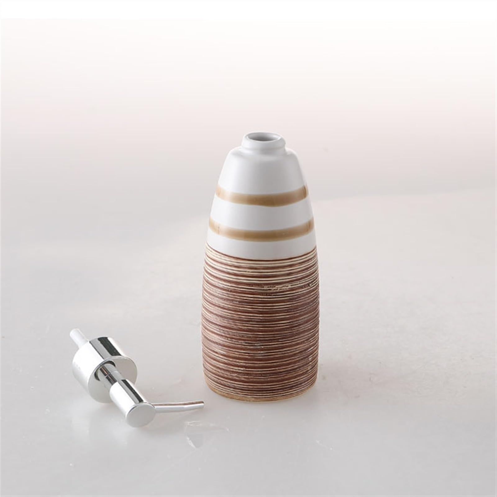 Dispensador de jabón de cerámica para baño, champú, loción, baño, oficina, tocador, aceite esencial, dispensador de jabón esmerilado con bomba, botella vacía, dispensador de bomba de mano