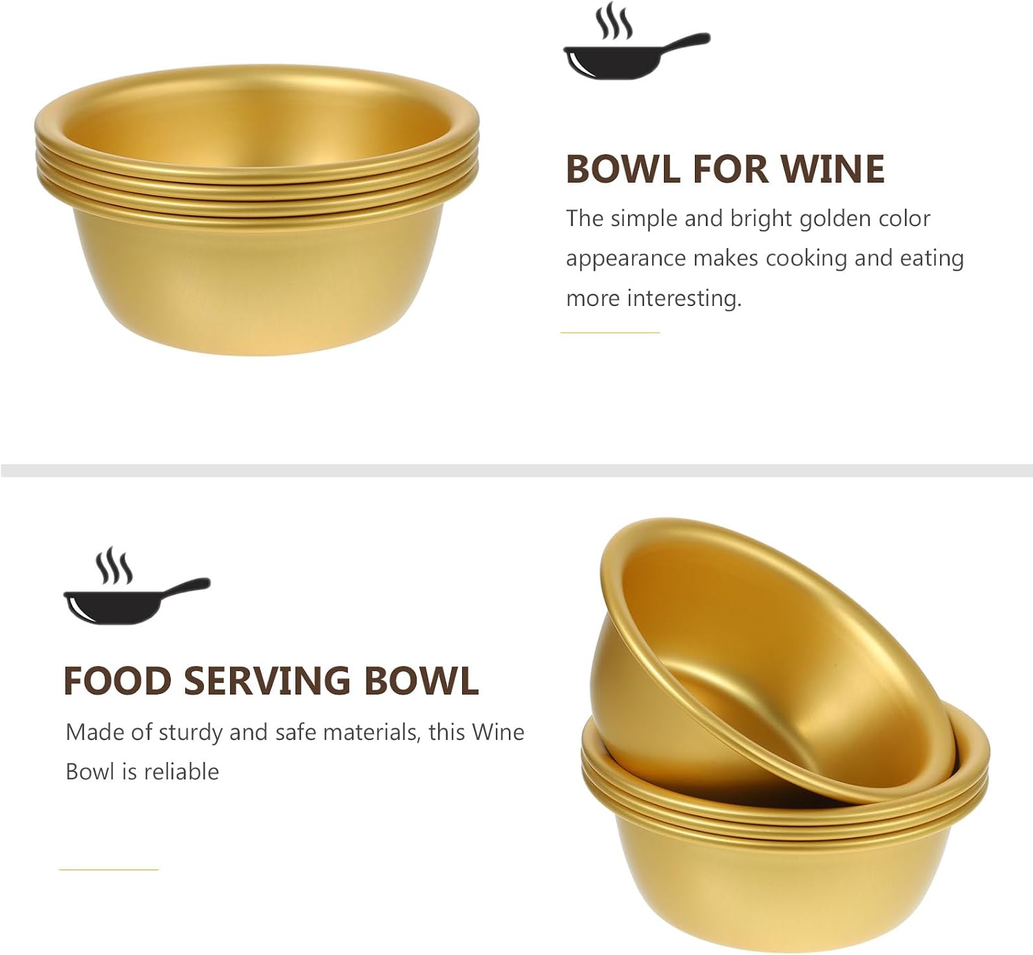 OSALADI 4Pcs Korean Style Wine Bowls Multi-function Food Serving Bowls for Rice Wine Soup Dips and Appetizers Non-absorbent Restaurant Drink Holders