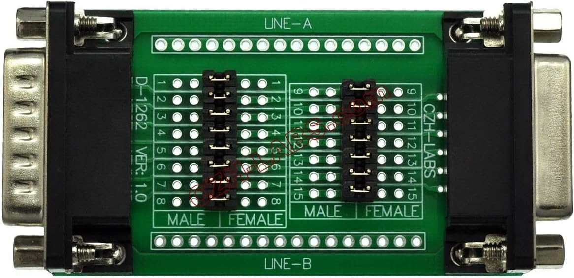 CZH-Labs D'sub DB15 Diagnostic Test Breakout Board, DSUB DB15 Connector Male to Female.