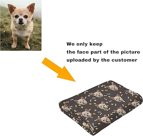 Miniatura 8 de SNAPSMILE Manta de fotos personalizada con nombre, textologotipo, mantas pequeñas personalizadas para cama, sofá, silla, campamento, 50 x 40 pulgadas