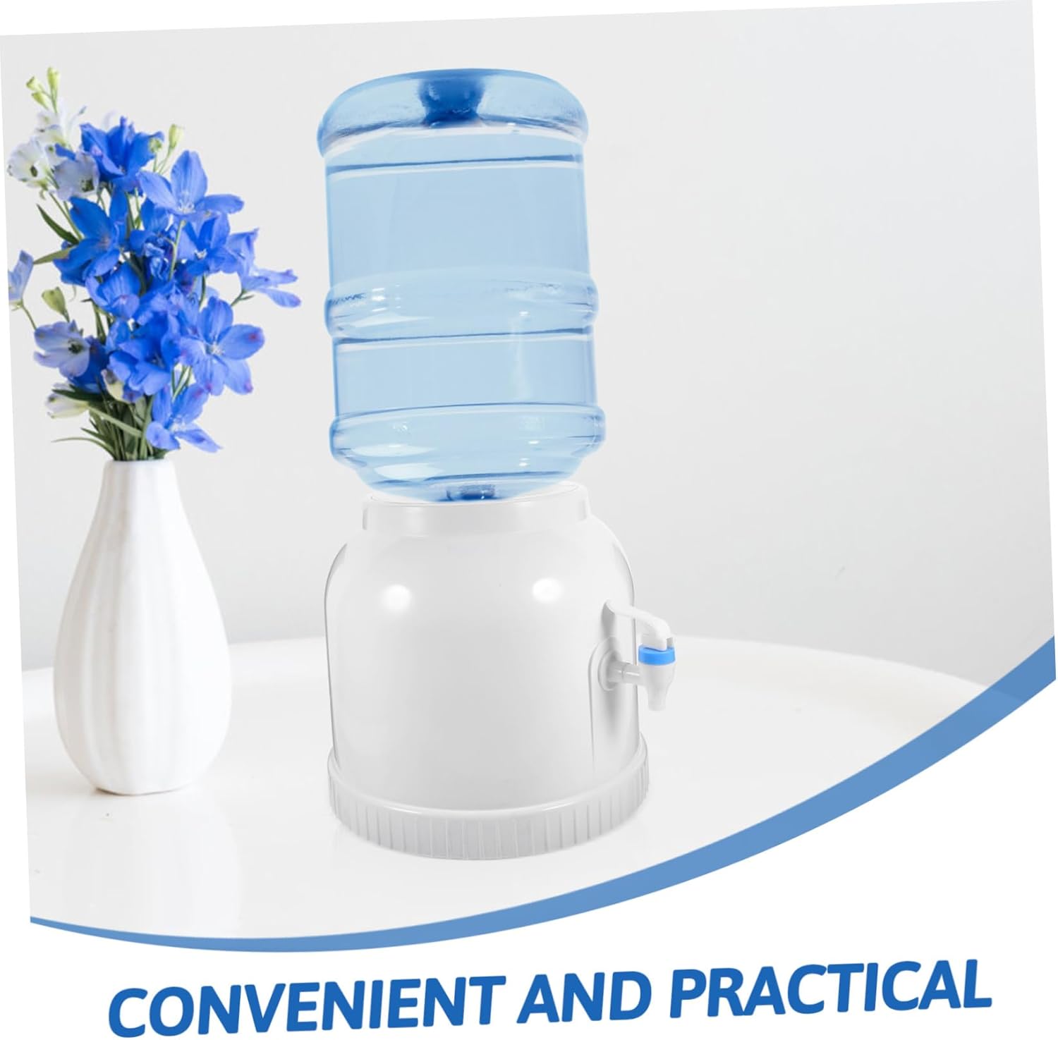 Portable Water Dispenser Stand for Countertop Bottled Water with Valve Easy to Carry Desktop Cooler Rack for Office and Home Use