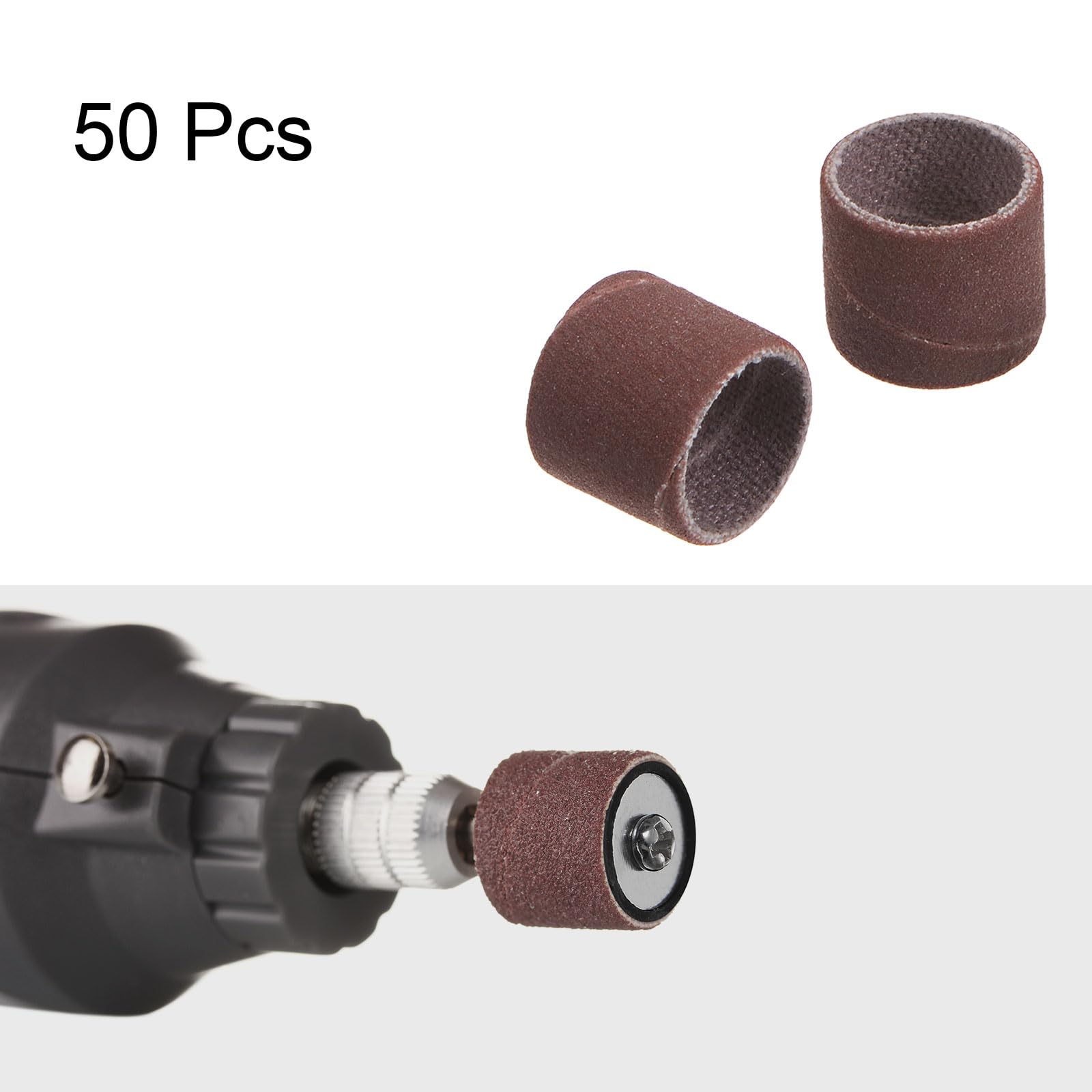 QUARKZMAN 50pz Levigatura Batteria 1/2" Mini Levigatura Manicotti Grita 400 Fasce per Tamburo Levigatrice Rotante Strumenti