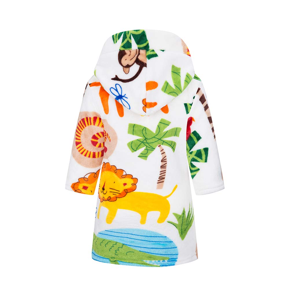 DELEY Peignoir pour Enfants Garçons Filles Robes à Capuche Pyjamas Tout-Petits Vêtements de Nuit Robe de Chambre Douce Chemise de Nuit