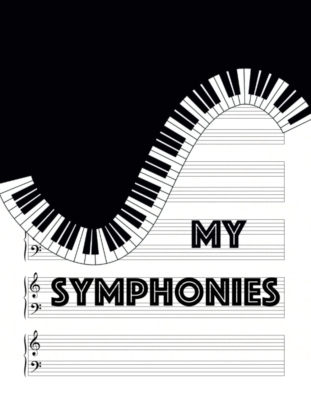 Cahier de musique piano grand staff 100 pages pour écrire facilement vos partitions sans ratures