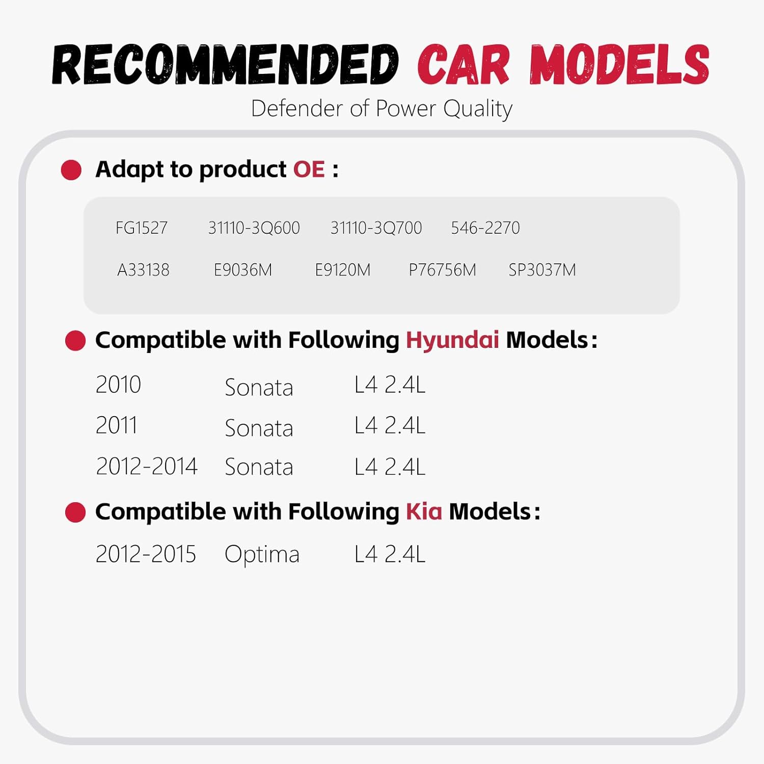 E9120M FG1527 P76756M/Fuel pump Assembly/Compatible with Sonata 2011-2014,Compatible with Optima 2012-2015/Replaces with 546-2270 FG1527 P76756M SP3037M - Image 2