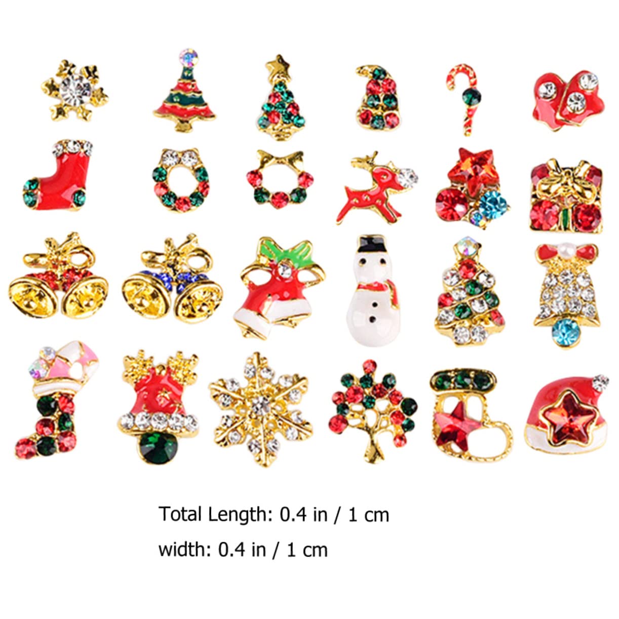 Healvian 4 Set Decorazioni Per Unghie Natalizie Charms Tema Natale in Per Manicure Per Unghie Naturali E Artificiali Facili Usare E Resistente Per E Speciali 24 Pezzi*4