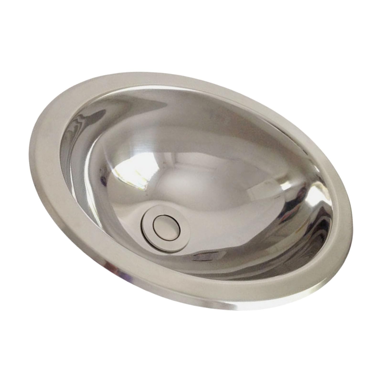 Évier ovale portable en inox pour camping-car et fourgon aménagé compact