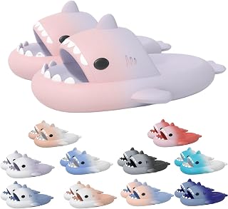 Sharky Chanclas Men Shark Slides Women Soft Cloud Slippers with Cushioned, Anti-Slip Open Toe Cute Shark Slippers Quick Dry