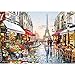 CofunKool Jigsaw Puzzles París Flor Calle Torre Eiffel 1000 Piezas Puzzle para Adultos, Multicolor, 70 x 50 cm