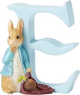 Enesco A4997 Beatrix Potter Peter Rabbit Baby Collection E Peter Rabbit w/Onions Letter, 2.8 H