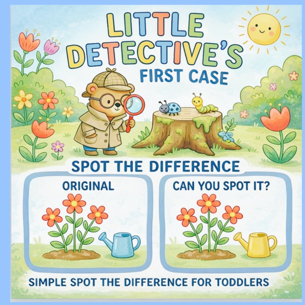 Little Detective First Case: A Spot the Difference Activity Book for Kids Ages 4-8: 35+ Seek and Find Picture Puzzles, Brain Teasers, and Mystery Fun for Young Sleuths