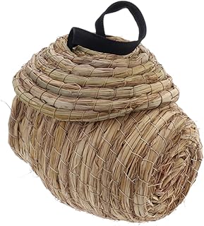 Balacoo Gaiola De Pássaros Ao Ar Livre Casa De Pássaros De Grama Casa De Pássaros De Palha Ninho De Palha De Pássaros Pendurados Ninho De Palha Para Pequenos Animais De Estimação Ninho