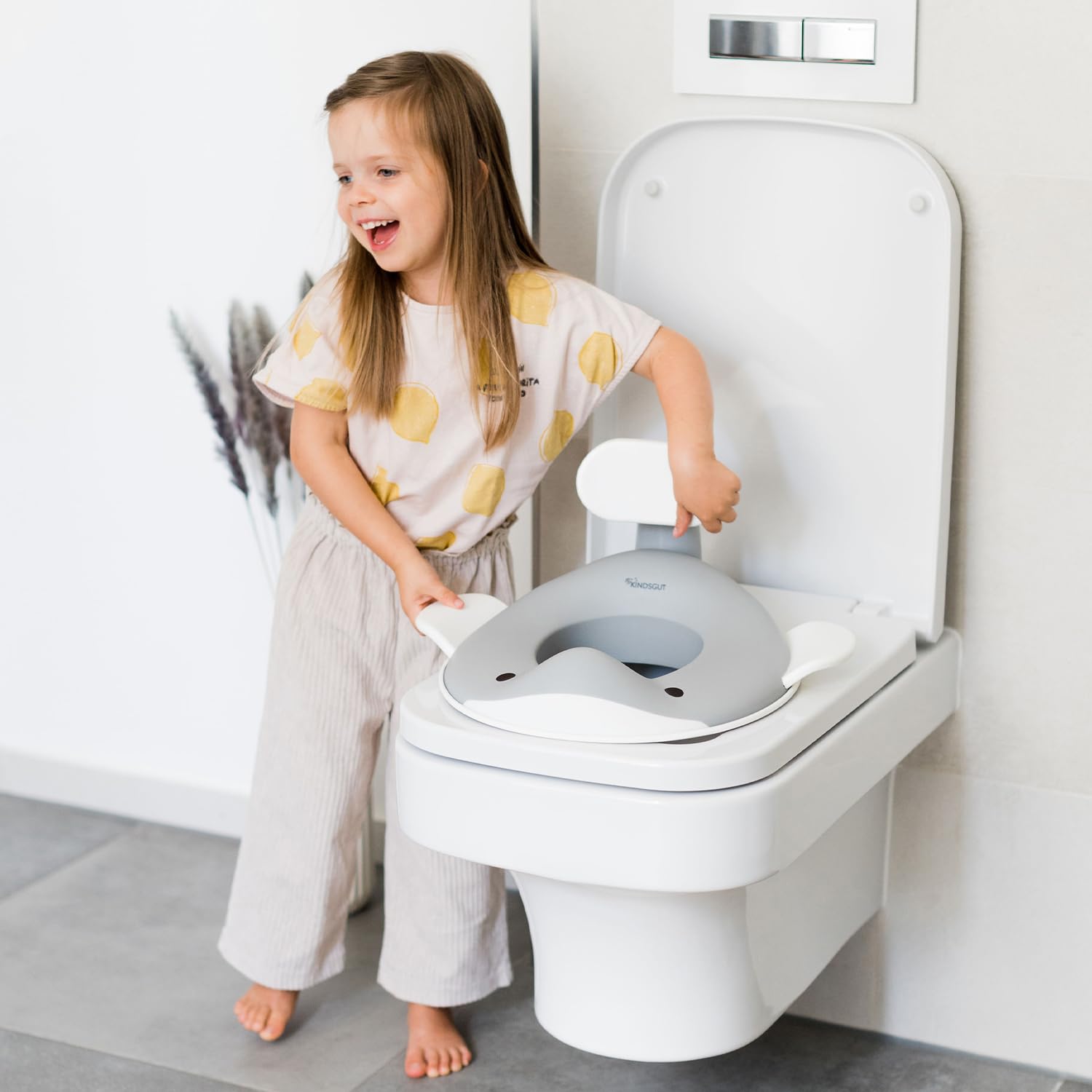 Kindsgut Toiletten-Aufsatz Wal für Kinder, kinderfreundliches Wal-Design, in dezenten und modernen Farben, frei von Schadstoffen und kindgerecht, Dunkelgrau - 3