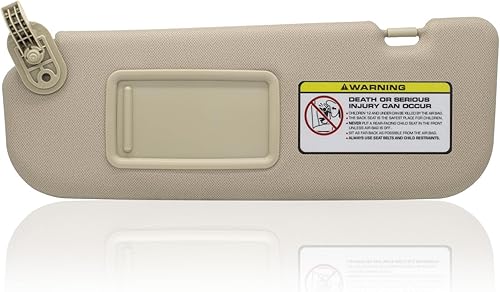 Reemplazo del parasol del lado izquierdo del conductor compatible con Hyundai Elantra 2011 2012 2013 2014 2015 Reemplazo # 852103X000TX Color Beige