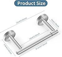 Vista 6 de Newfun Soporte de papel higiénico de níquel cepillado, SUS 304 de acero inoxidable ajustable, doble poste pivotante, soporte de pared para baño