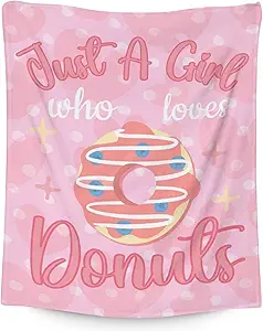 Girls Blanket - 30"x40" Cute Donut Throw Blanket Gifts for Girls - Pink Soft Fuzzy Doughnut Blanket for Couch & Office