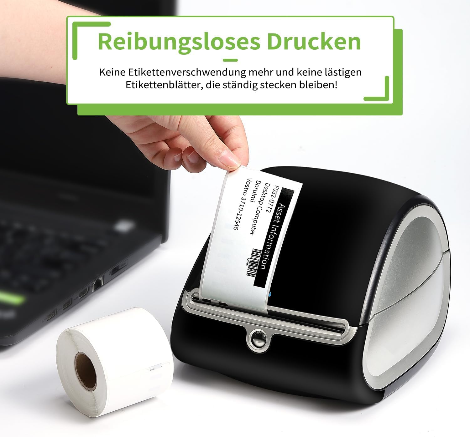 Doruimi 10 Rollen 54mm x 101mm Versandetiketten Kompatibel mit DYMO 99014 | Selbstklebend Adress-Etiketten for DYMO Label Writer 450 400 4XL 330 320 310 Twin Turbo Duo, White(220 Labels/Roll)