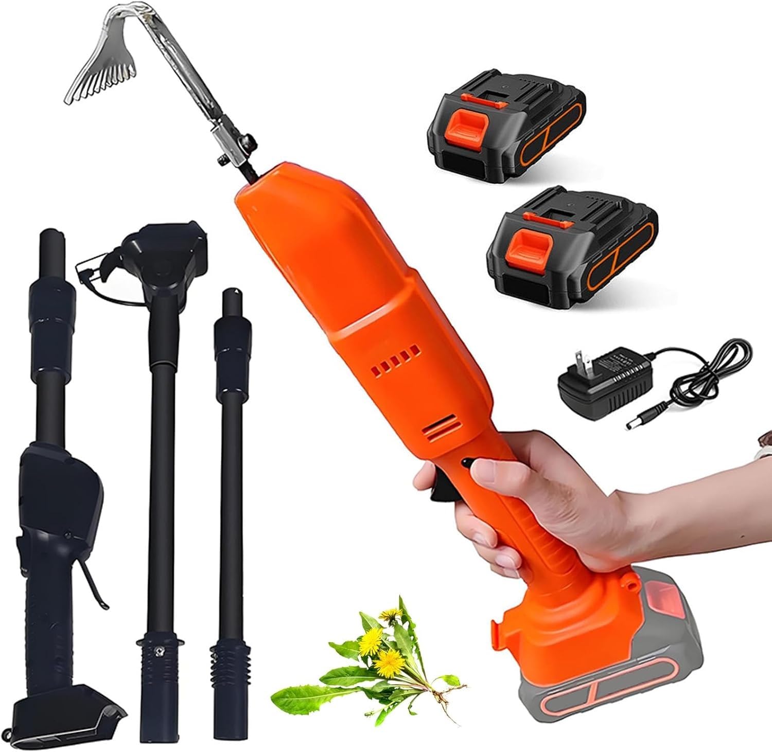 Zappatrice,Sarchiatrice Elettrica Con Batteria Al Litio Ricaricabile E Asta Telescopica,Attrezzo Da Giardino Per La Coltivazione,Zappa Elettrica Per Scavare A Mano,Per Allentare Il Terreno E Diserbo