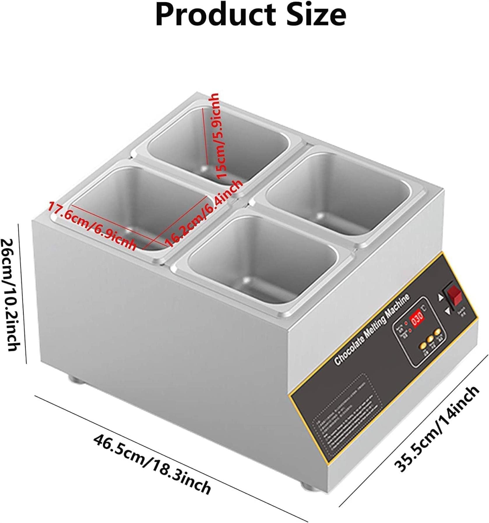 Máquina Comercial Para Templar Chocolate, Máquina Templadora De Chocolate Con Control Automático, Máquina Para Derretir Chocolate, Calentador Eléctrico De Alimentos Adecuado Para Chocola(Color:1 grid)