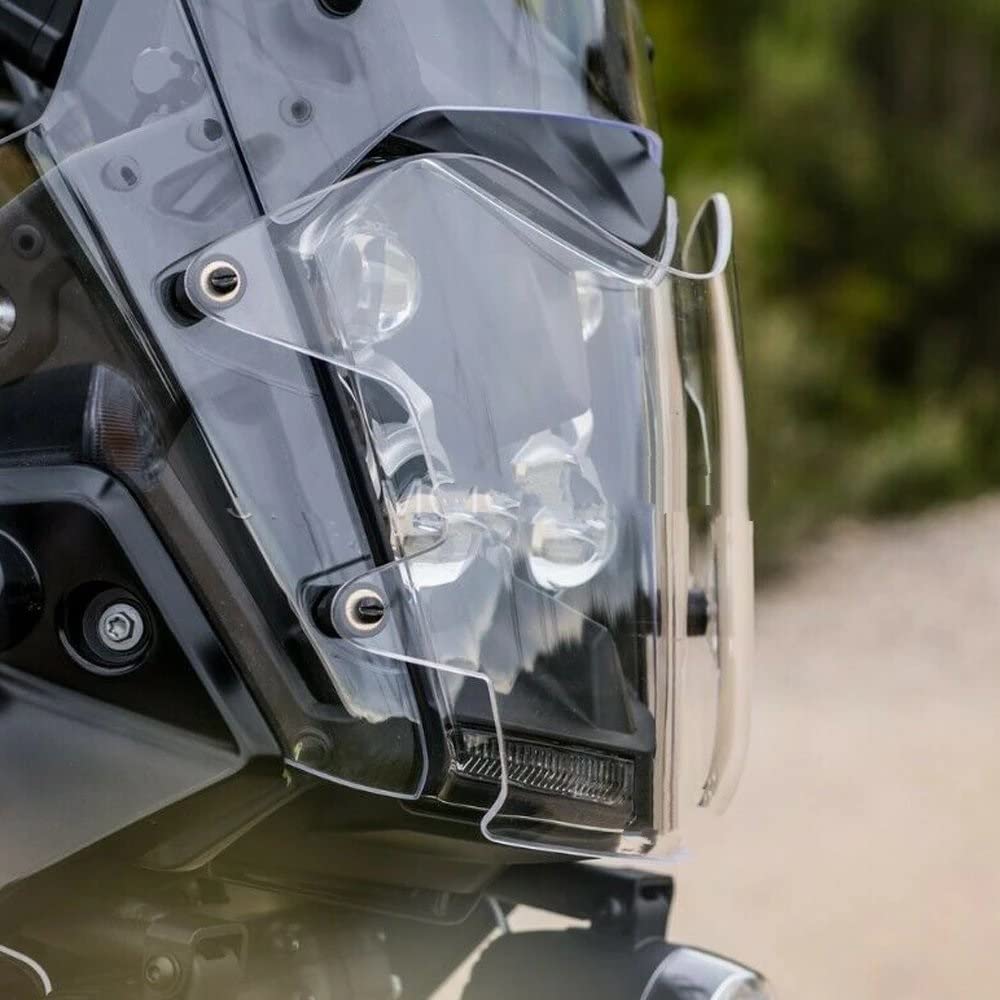 Couverture De Calandre Phare Moto En Acier Carbone Pour Ténéré 700 2019+ - Protection Noire Robuste