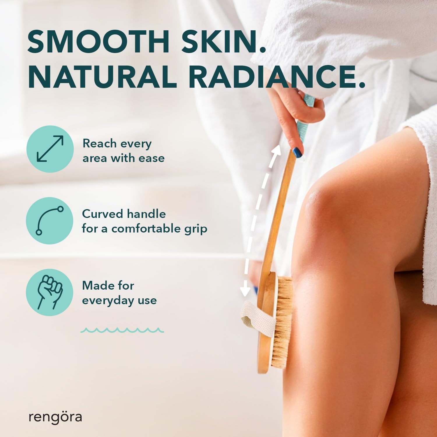 Körperbürste, Peeling Bürste zum trockenbürsten - für Lymphdrainage, Cellulite-Behandlung & Massage