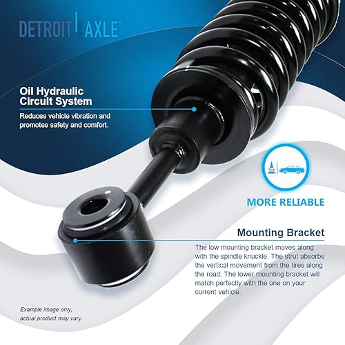 Miniatura 5 de Detroit Axle - Kit de suspensión delantera de 12 piezas 4WD para Ford F-150 Lincoln Mark LT 2005-2008, 2006 2007 Ready Struts Enlaces de barra