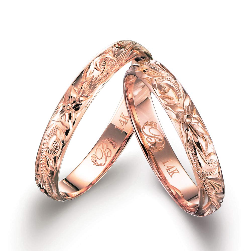 Amazon | BYTHESEA ハワイアンジュエリー ペアリング 刻印無料 K14