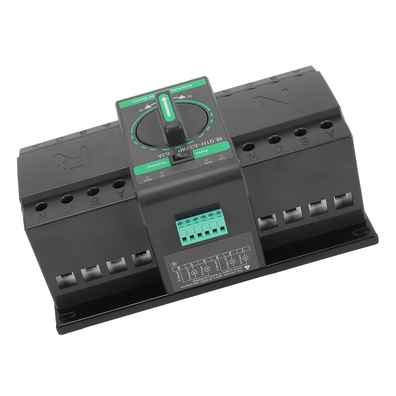 Jiawu Automatyczny Ręczny Przełącznik Zasilania ATS Dual Power 4P 63A do Produkcji Maszynowej, Srebrny, Model NLQ1H-63/4P