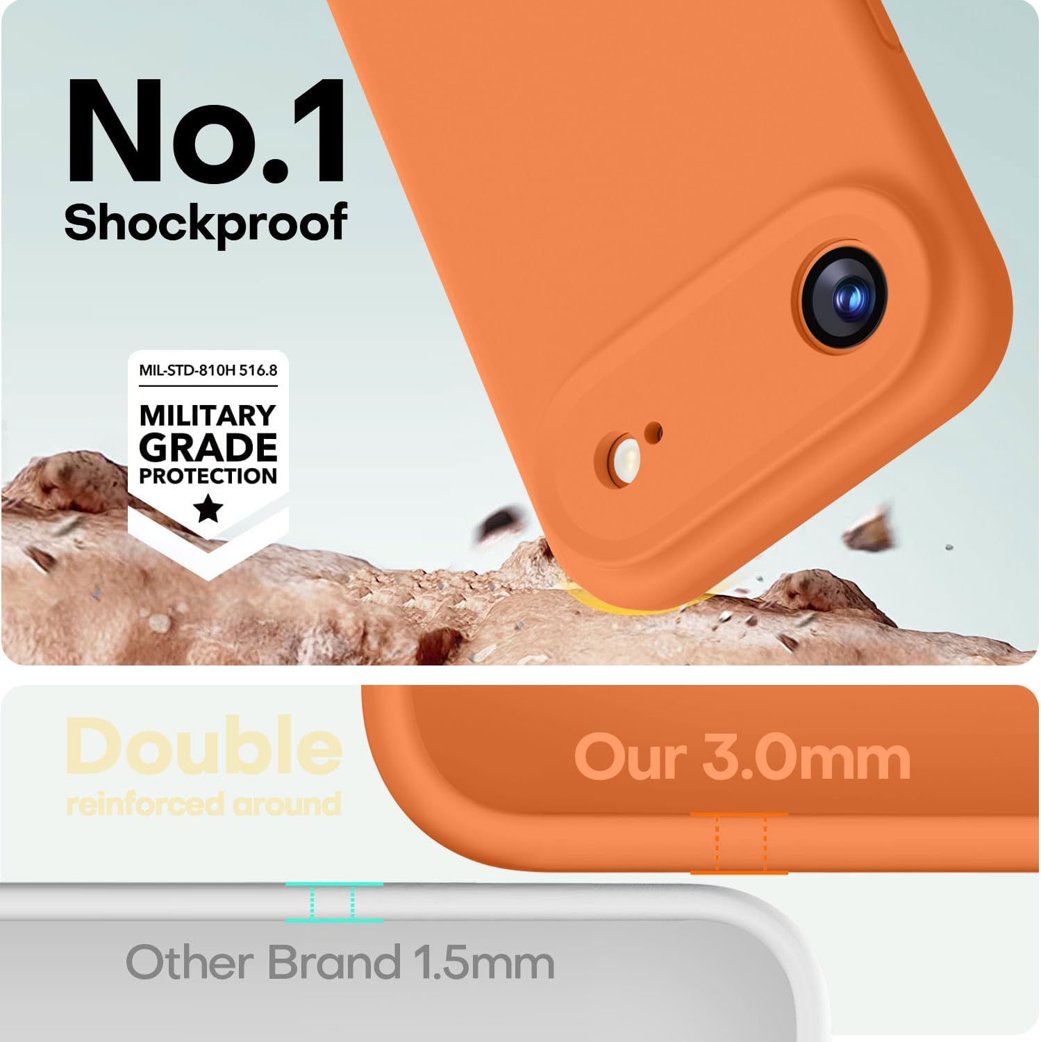  Magnetic for iPhone Air Case Premium Silicone, Bright Orange thumbnail