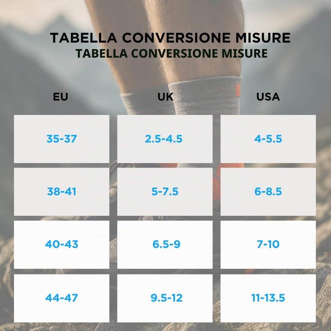 Kaiera - Trek Mid – 3 paia di Calze Tecniche da Trekking in Lana Merino, Comfort 4 Stagioni, Rinforzate e Made in Italy
