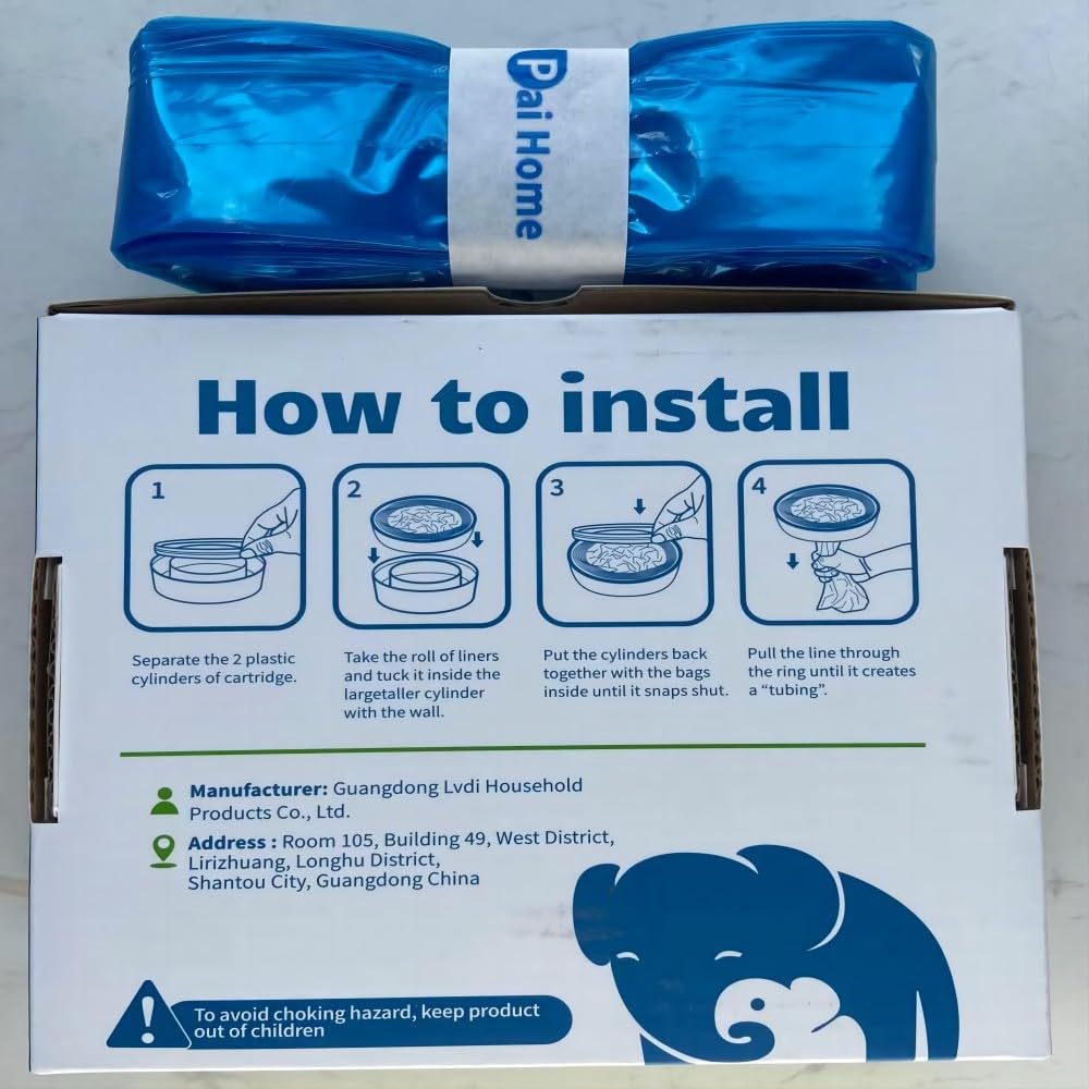 Pai Home Windeleimer-Nachfüllbeutel, kompatibel mit Diaper Genie Eimern, 5er-Pack, 1350 Stück