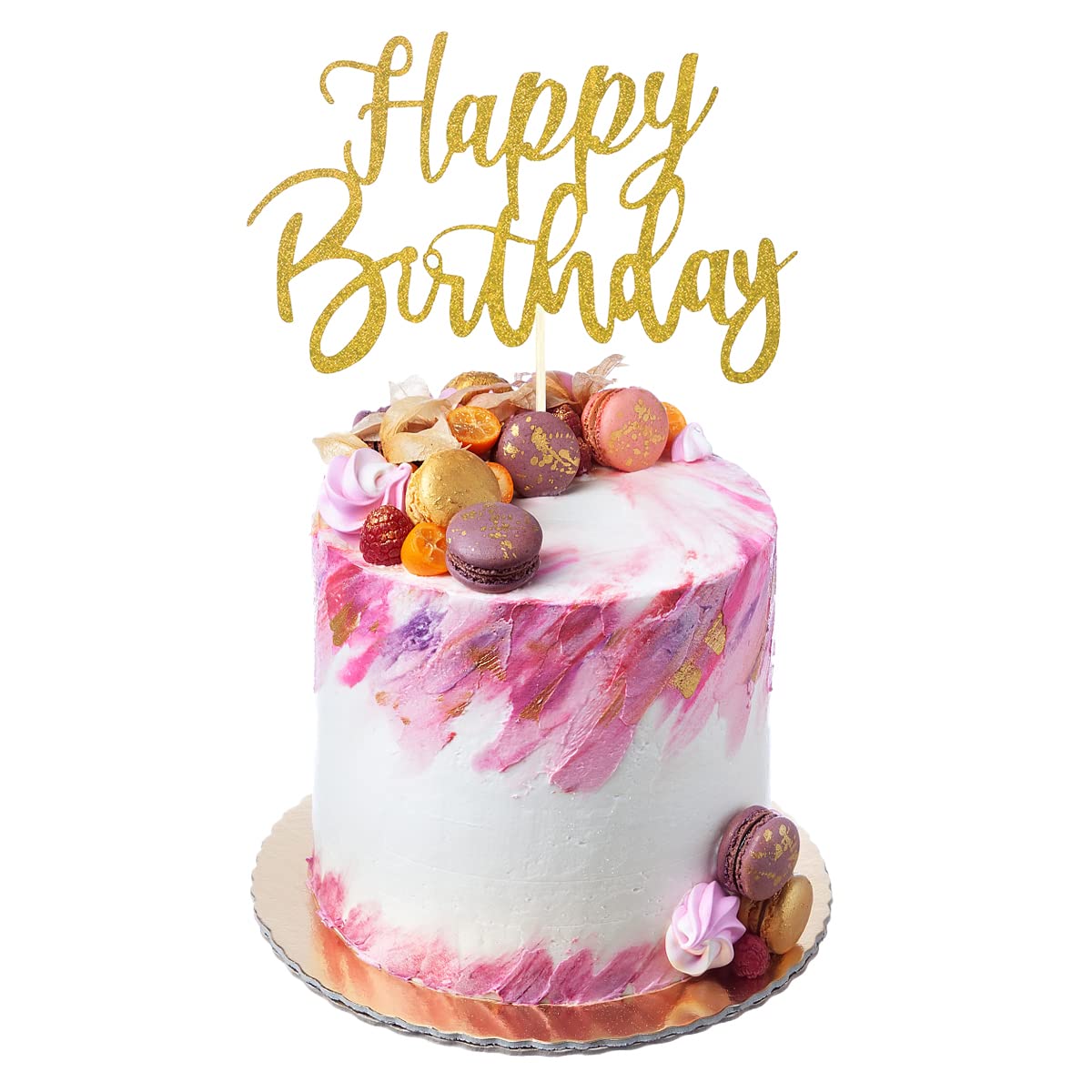 Cakeshop - Decorazioni per cupcake con glitter a doppia faccia, fatte a mano, per festa del papà, 480 g/m², colore: oro