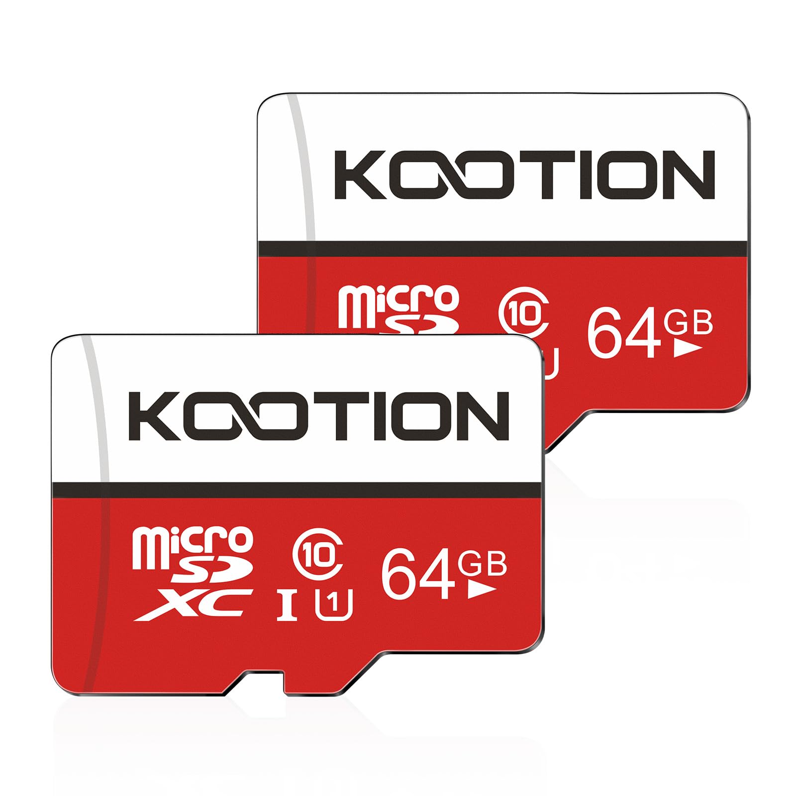 64GB Micro SD Card 2 Pack, Micro SDXC Memory Card Class 10 Micro SD Cards UHS-I, C10, U1, High Speed TF Flash Card with Adapter