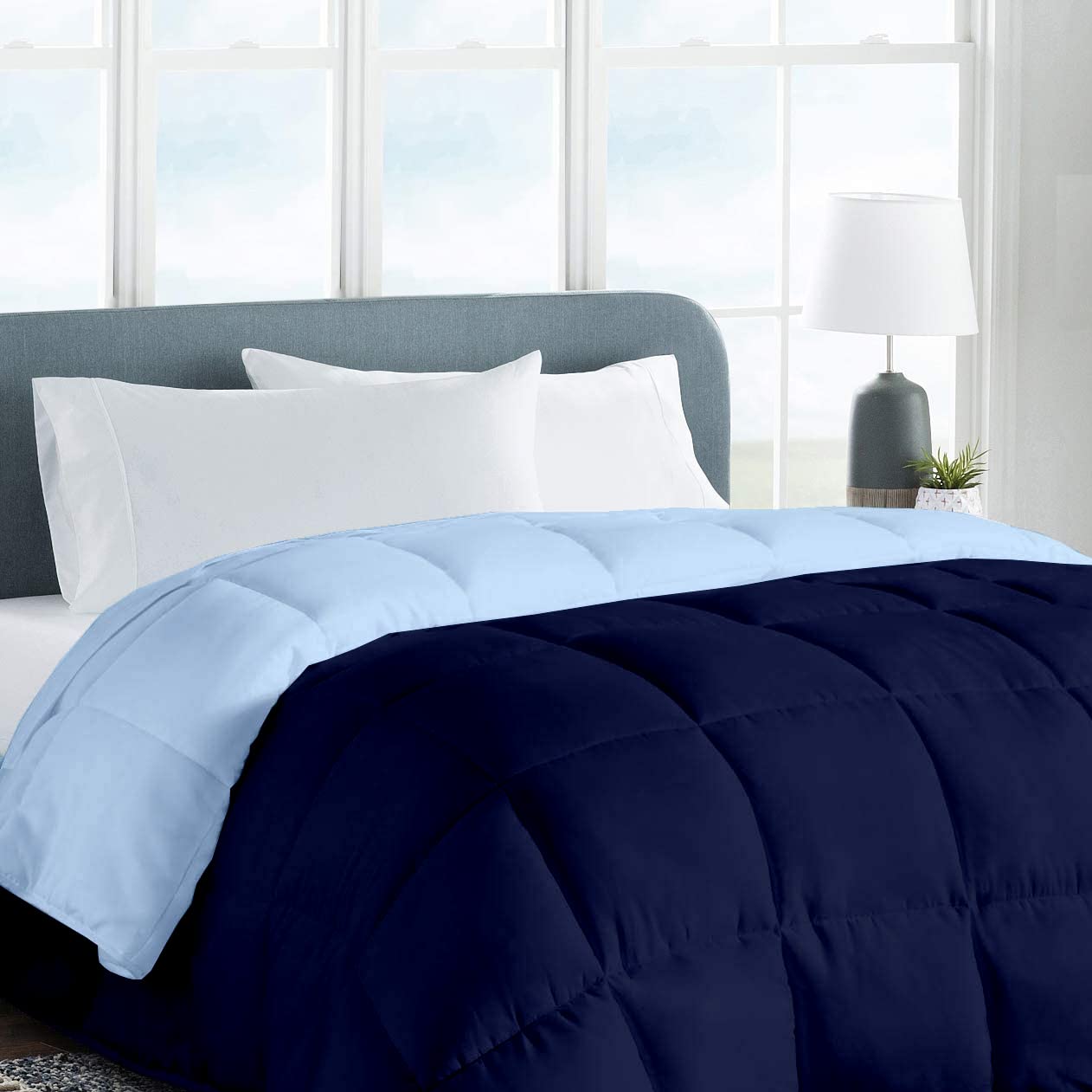 Microfiber Reversible Comforter Blanket Light Weight Quilt Duvet 150