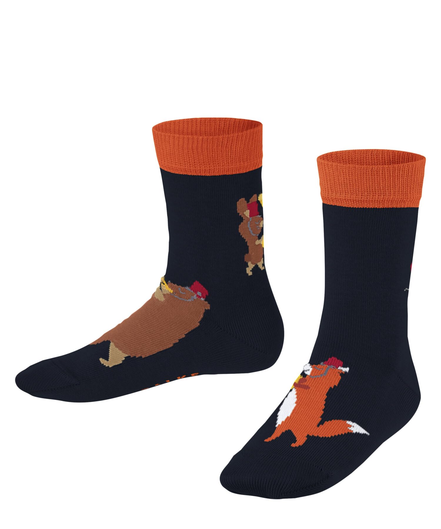 FALKE Unisex Kids Marching Band Socks Sustainable Cotton Beige Grey Navy Blue Patterned Mid-Calf Length 1 Pair