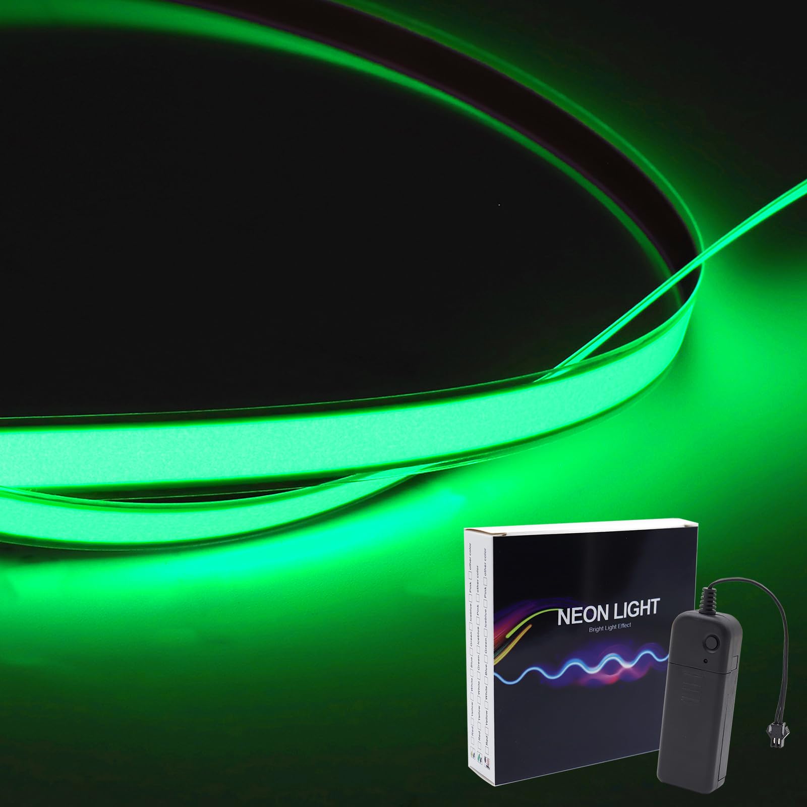 Flexible Led Panel,Electroluminescent Panel Sheet EL Tape Cuttable Soft for Mask Eye Cosplay Party Decor DIY-Continuous/Slow Flash/Fast Strobe 1mx1cm Lightblue (Green, 1 * 1)