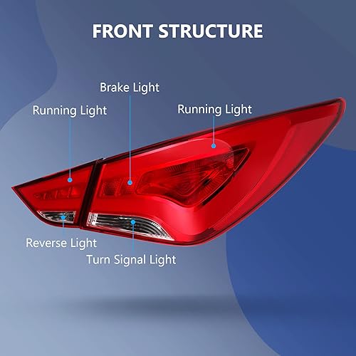 Miniatura 2 de ECCPP Conjunto de luz trasera para Hyundai Sonata 2011-2014 conductor y pasajero lado trasero