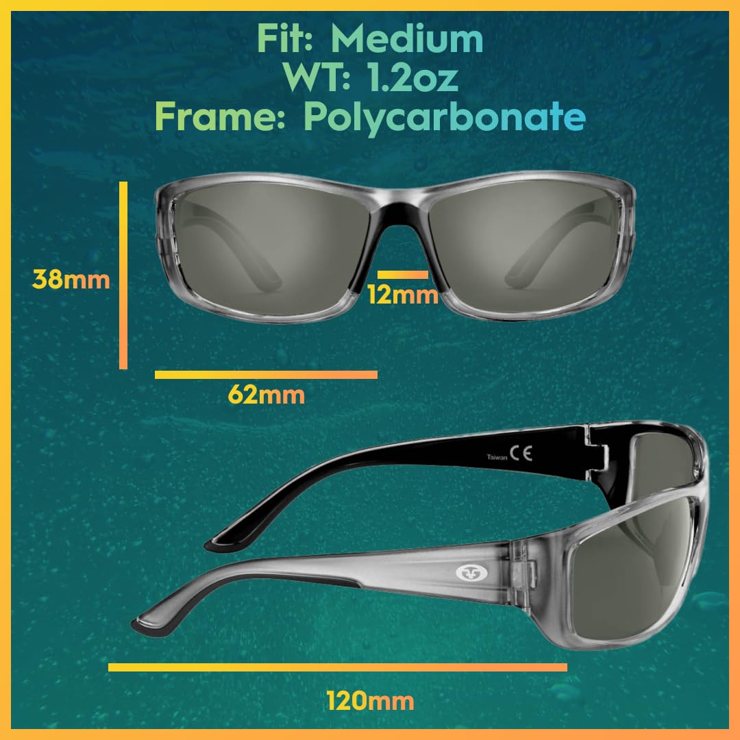 Flying Fisherman 4002800-SSI Buchanan Crystal Gunmetal w/Smoke Sonnenbrille – Mehrfarbig, N/A