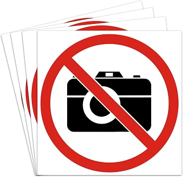 dealzEpic - No Camera/No Photo Sign | Self Adhesive Vinyl Decal Sticker | Pack of 4 Pcs