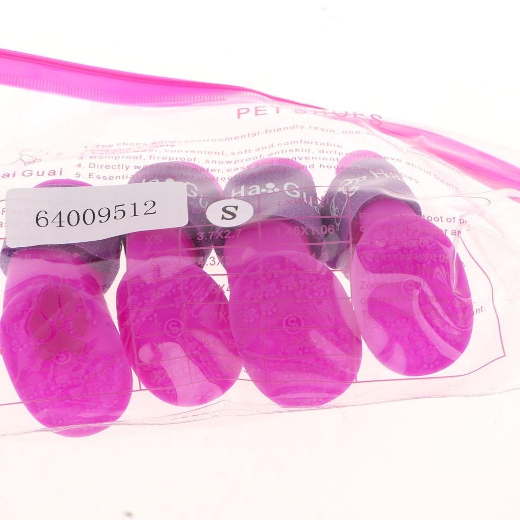 MERISHOPP® 4 Waterproof Dog Puppy Cat Rubber Pet Rain Boots Anti-Slip Shoes Purple_S|Pet Supplies | Dog Supplies | Clothing & Shoes|4 Piece Dog Rain Boots (B0DC6DRC8D) Amazon Price History, Amazon Price Tracker