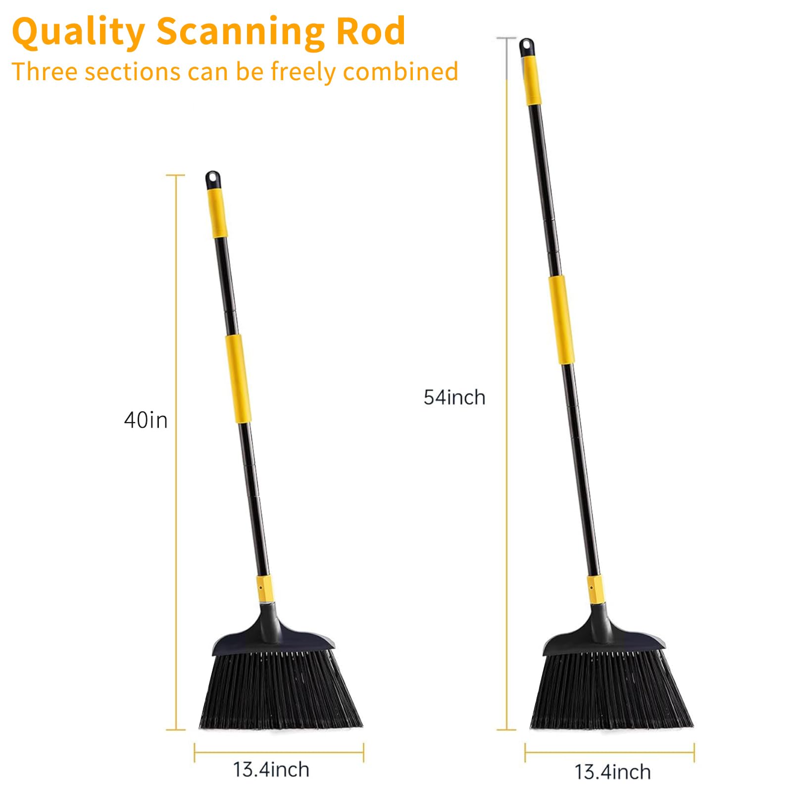 Angle Broom for Outdoors Long Handle Heavy Duty 54