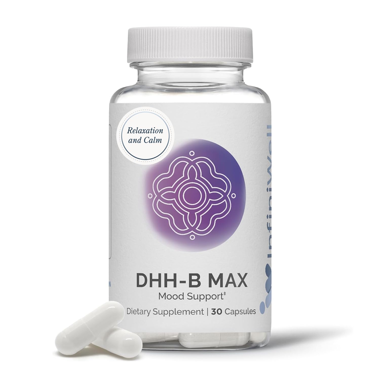 DHH-B Max Mood Support, 30 Capsules, Promotes Relaxation, Stress Relief and Sleep Support Dietary Supplement, 15 MG DHH-B Derived from Magnolia Bark Per Serving