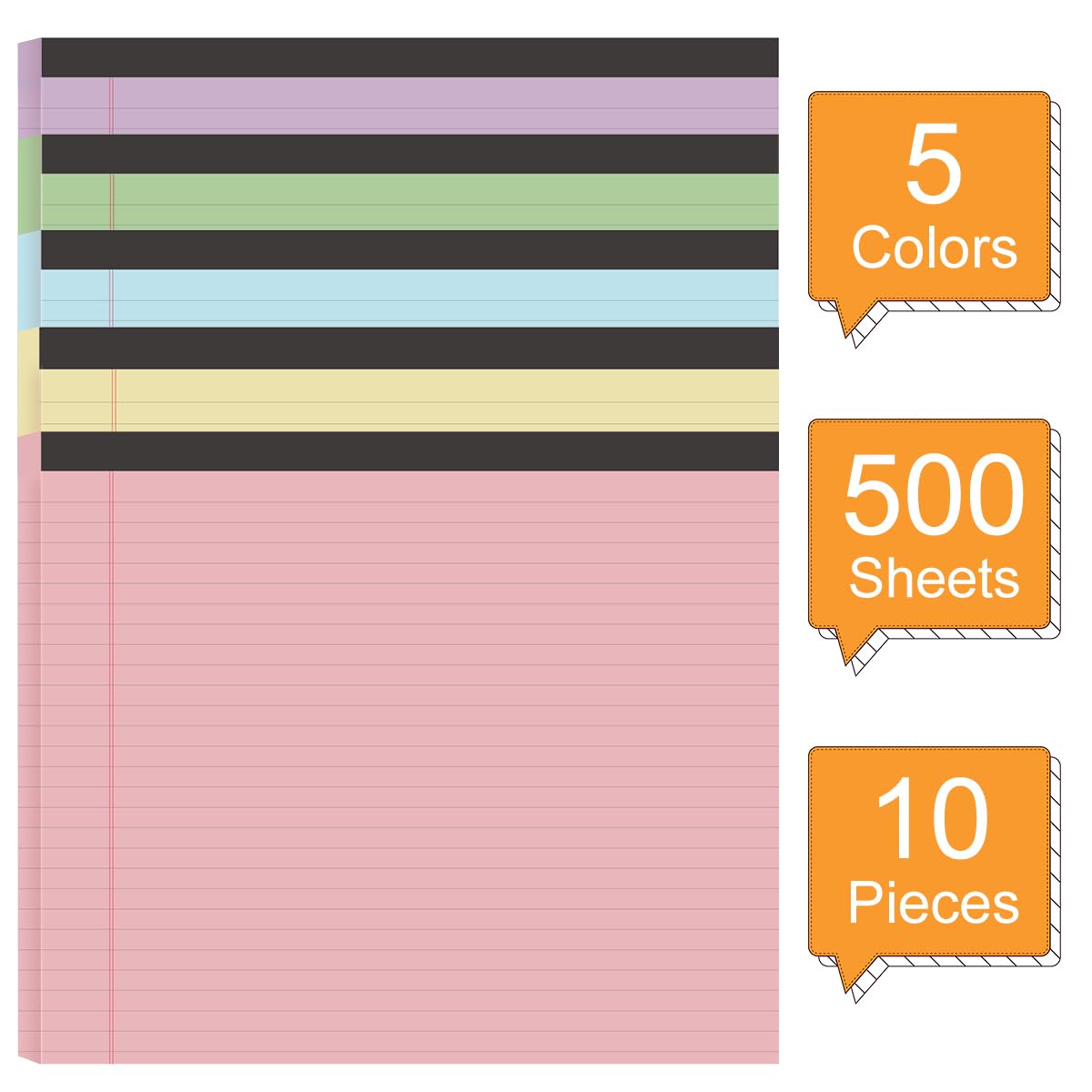 Yellow Note Pads 5X8 Small Legal Pads College Ruled Notepad For Office